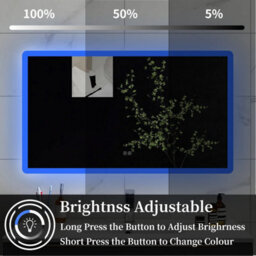 Sline 700X1200mm Blue-White Dual-Color Bathroom Led Mirror With Bluetooth, Shaver Socket, Anti-Fog, And Memory Function - thumbnail 5