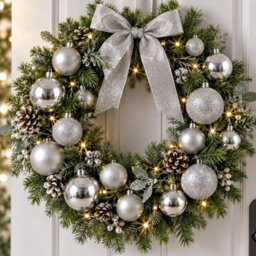 Decoris 30 Silver Baubles Shatterproof Christmas Tree Hanging Decor - thumbnail 7