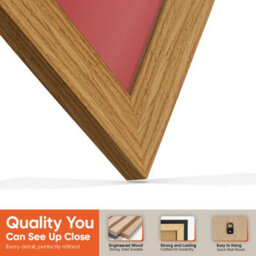 "30X17"" Light Oak Modern Vinyl Record Frame With Crimson Mount For 12 Inch Lp Album Cover & Disc - Ak Frames" - thumbnail 3