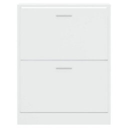 Berkfield Shoe Cabinet High Gloss White 63X24X81 Cm Engineered Wood - thumbnail 4