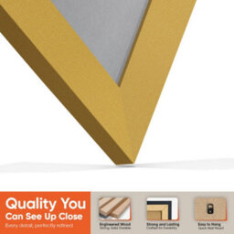"AK Frames 25X17"" Matte Yellow Modern Vinyl Record Frame With Mid Grey Mount For 12 Inch Lp Cover & Disc - Overlapped Design" - thumbnail 3