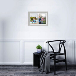 AK Frames 20X14 Light Grey Classic Multi Photo Frame With White Mount - Holds 2 Apertures (2X) A4 Photos - thumbnail 3