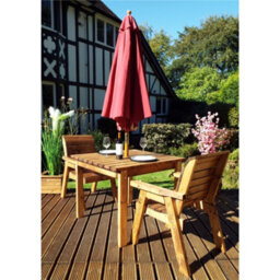 Marlborough Traditional Two Seater Table Set With 2 X Grey Chair Cushion, 1 X Grey Parasol & Base & 1 X Cushion Storage Bag - thumbnail 3