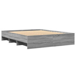 Berkfield Bed Frame Without Mattress Grey Sonoma 160X200 Cm Engineered Wood - thumbnail 4