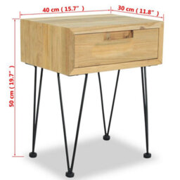 Berkfield Bedside Cabinet 40X30X50 Cm Solid Teak - thumbnail 9