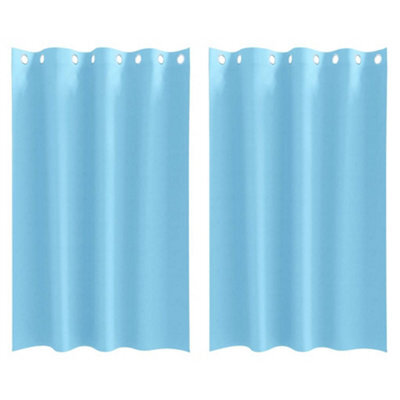 Berkfield Modern Curtains With Curtains 2 Pcs Light Blue 175 X 140 Cm Polyester - image 1