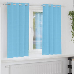 Berkfield Modern Curtains With Curtains 2 Pcs Light Blue 175 X 140 Cm Polyester - thumbnail 2
