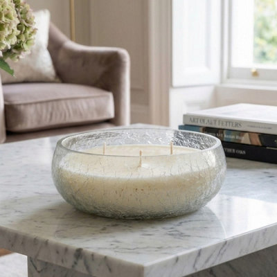 Garden Greatness 3 Wick Crackle Glass Bowl Candle - image 1