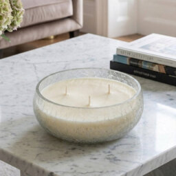 Garden Greatness 3 Wick Crackle Glass Bowl Candle - thumbnail 2