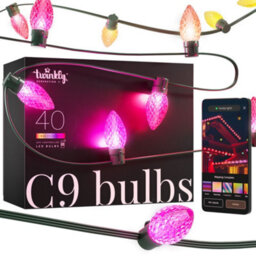 Twinkly C9 Bulbs String - 40 Rgb Led, Faceted, Green Wire, Plug Type G - thumbnail 1