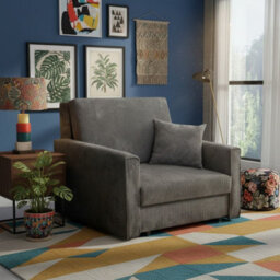 Viva Bis I Premium Sofa Bed Armchair For Living Room Chipboard Foam Springs Wooden Frame 103X85X98Cm 80X196Cm Grey - thumbnail 1