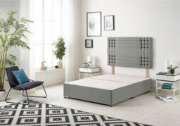 Somnior Beds Somnior Flexby Linen Silver Divan Base With Headboard - Double - thumbnail 1