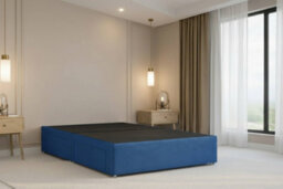 "Nexus Tuscany Plush Divan, Navy, 26"" Headboard, No Drawers, Open Coil Mattress, Super King" - thumbnail 3