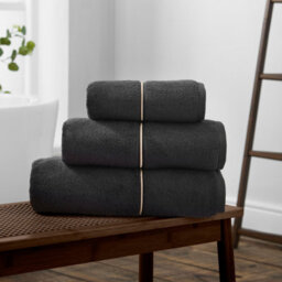 Bianca Fine Linens Zero Twist Satin Stitch Cotton 100X150Cm Bath Sheet Black - thumbnail 3