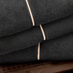 Bianca Fine Linens Zero Twist Satin Stitch Cotton 100X150Cm Bath Sheet Black - thumbnail 2