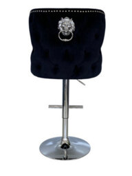 Home Luxe Interiors Valentino Breakfast Bar Stool Black Brushed Velvet With Silver Base - thumbnail 4