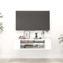 Berkfield Elegant Hanging Tv Cabinet White 100X30X26.5 Cm Engineered Wood - thumbnail 2