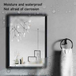 Bathroom Mirror Black Metal Frame Wall Mounted Mirror - thumbnail 8