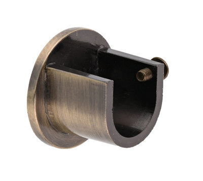 Lister Cartwright 19mm Curtain Pole Ends Brackets With Adjustable Screws Metal Finish (Pack Of 1)