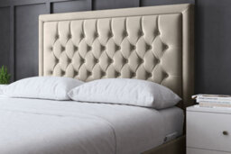 DS Living Allegra Upholstered Beige Panel Bed With Headboard King - thumbnail 2