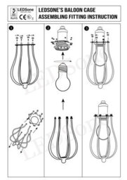 " Industrial Pulley Adjustable Wheel Wall Light Black Metal Wire Cage E27" - thumbnail 7