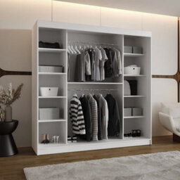 Arte White Sliding Wardrobe W200Cm X H200Cm X D62Cm - Crisp, Light-Enhancing Design - thumbnail 2