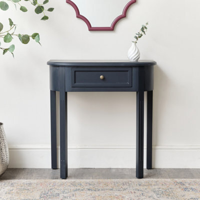 Melody Maison Navy Black Half Moon Table - Daventry Navy Black Range - image 1