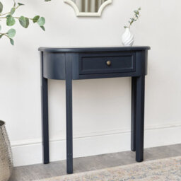 Melody Maison Navy Black Half Moon Table - Daventry Navy Black Range - thumbnail 5