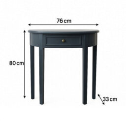 Melody Maison Navy Black Half Moon Table - Daventry Navy Black Range - thumbnail 7