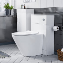 Nes Home Nanuya 400 White Wall Hung Cabinet, Btw Wc Unit & Soft Close Toilet Seat - thumbnail 4