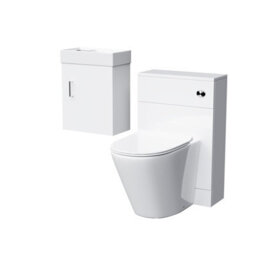 Nes Home Nanuya 400 White Wall Hung Cabinet, Btw Wc Unit & Soft Close Toilet Seat - thumbnail 5