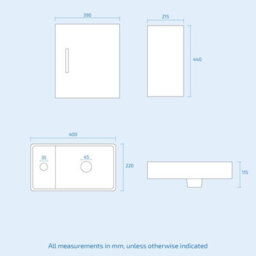Nes Home Nanuya 400 White Wall Hung Cabinet, Btw Wc Unit & Soft Close Toilet Seat - thumbnail 7