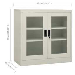 Berkfield Durable Office Cabinet Light Grey 90X40X90 Cm Steel - thumbnail 8