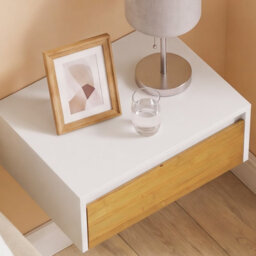 Sobuy Fbt174-E-Nw, Wall-Mounted Nightstand With Motion Light & Drawer, Floating Bedside Table - White - thumbnail 9
