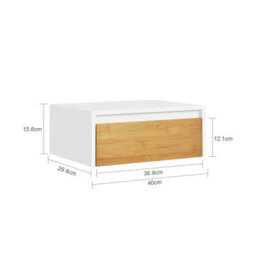Sobuy Fbt174-E-Nw, Wall-Mounted Nightstand With Motion Light & Drawer, Floating Bedside Table - White - thumbnail 7