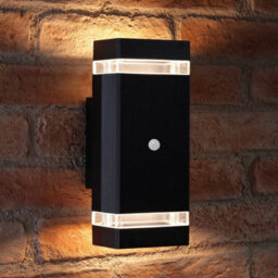 Auraglow Pir Motion Sensor Double Up & Down Wall Light - Silver - Fitting Only - thumbnail 2