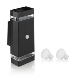 Auraglow Pir Motion Sensor Double Up & Down Wall Light - Silver - Fitting Only - thumbnail 6