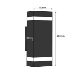 Auraglow Pir Motion Sensor Double Up & Down Wall Light - Silver - Fitting Only - thumbnail 9