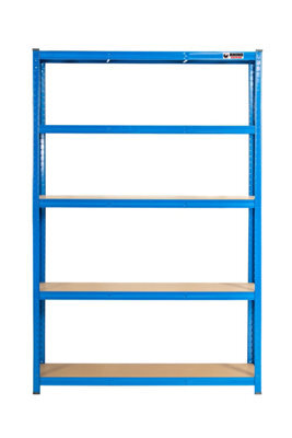 Rhino Racking 180 X 120 X 40Cm - Blue - 5 Tier Boltless Heavy Duty Garage Shelving Unit - 1000Kg Load Weight - image 1