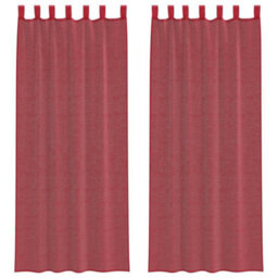 Berkfield Durable Voile Curtains With Loops 2 Pcs Wine Red 140X260 Cm