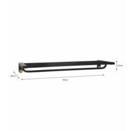 Garden Trading Adelphi Matt Black & Brass Bathroom Metal Steel Shelf & Towel Rail Bar Holder - thumbnail 4