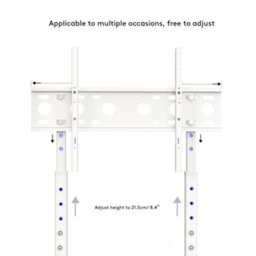 Fativo  Extra Large White Floor Tv Stand Tv Mount Height Adjustable Free Standing Home Officesuit For 32 To 65In Tv - thumbnail 5