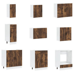 Berkfield 14 Piece Kitchen Cabinet Set Porto Smoked Oak Engineered Wood - thumbnail 4