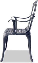Centurion Supports Oshowa Luxurious Garden And Patio Table And 4 Large Chairs With Armrests Cast Aluminium Bistro Set - Grey - thumbnail 4