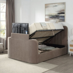 Aspire Cresta Curved Chenille Tv Bed With Ottoman Storage - thumbnail 3