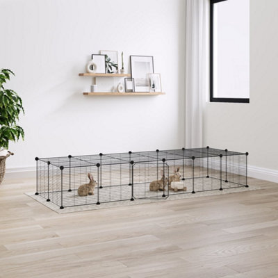 Walplus 28-Panel Pet Cage With Door Black 35X35 Cm Steel - image 1