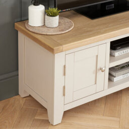 The Furniture Market Cheshire Dove Grey Painted Medium Tv Stand Unit Up To 60 Widescreen Size - thumbnail 4