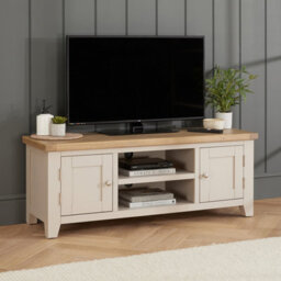 The Furniture Market Cheshire Dove Grey Painted Medium Tv Stand Unit Up To 60 Widescreen Size - thumbnail 2