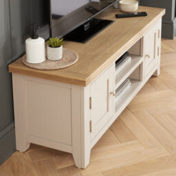 The Furniture Market Cheshire Dove Grey Painted Medium Tv Stand Unit Up To 60 Widescreen Size - thumbnail 3