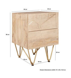 Wyld Haus Bali Light Natural Mango Wood And Gold Side Table By - thumbnail 6